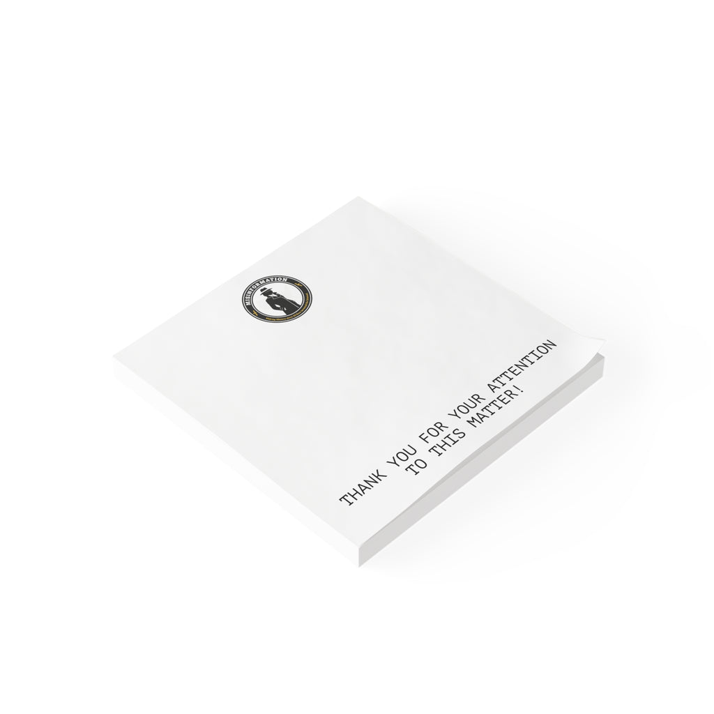 Thank you for your attention sticky notes - office humor novelty gift made in USA