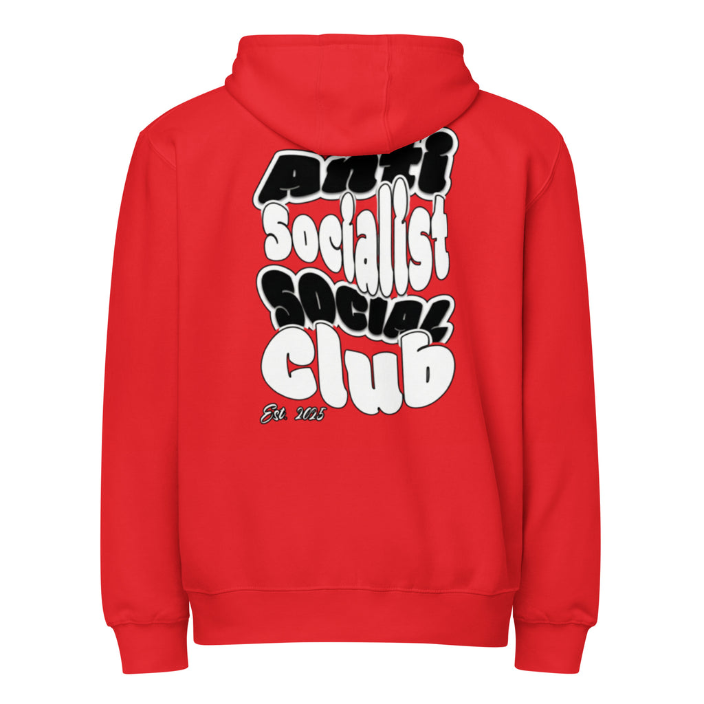 Anti-Socialist Social Club hoodie red back - economic satire streetwear