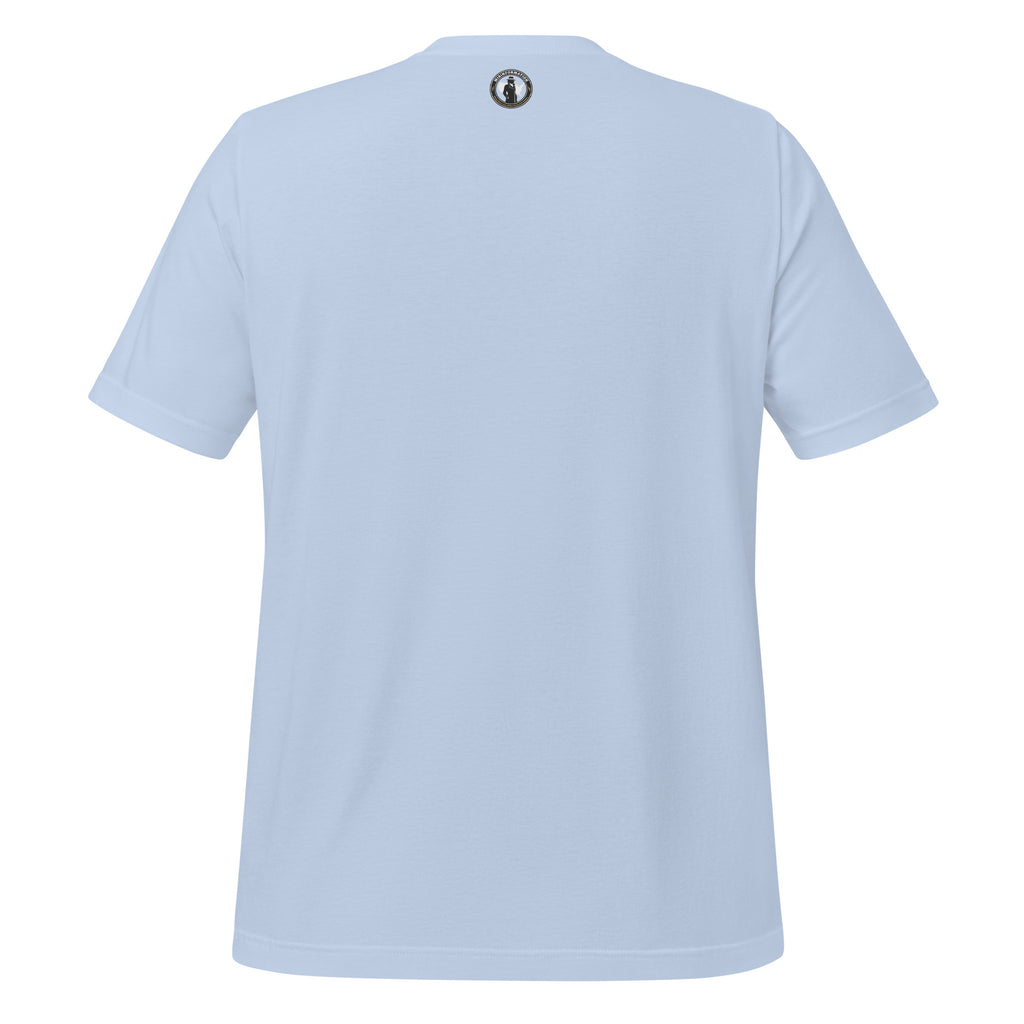American Mom shirt baby blue back - EST 1776 patriotic satire apparel