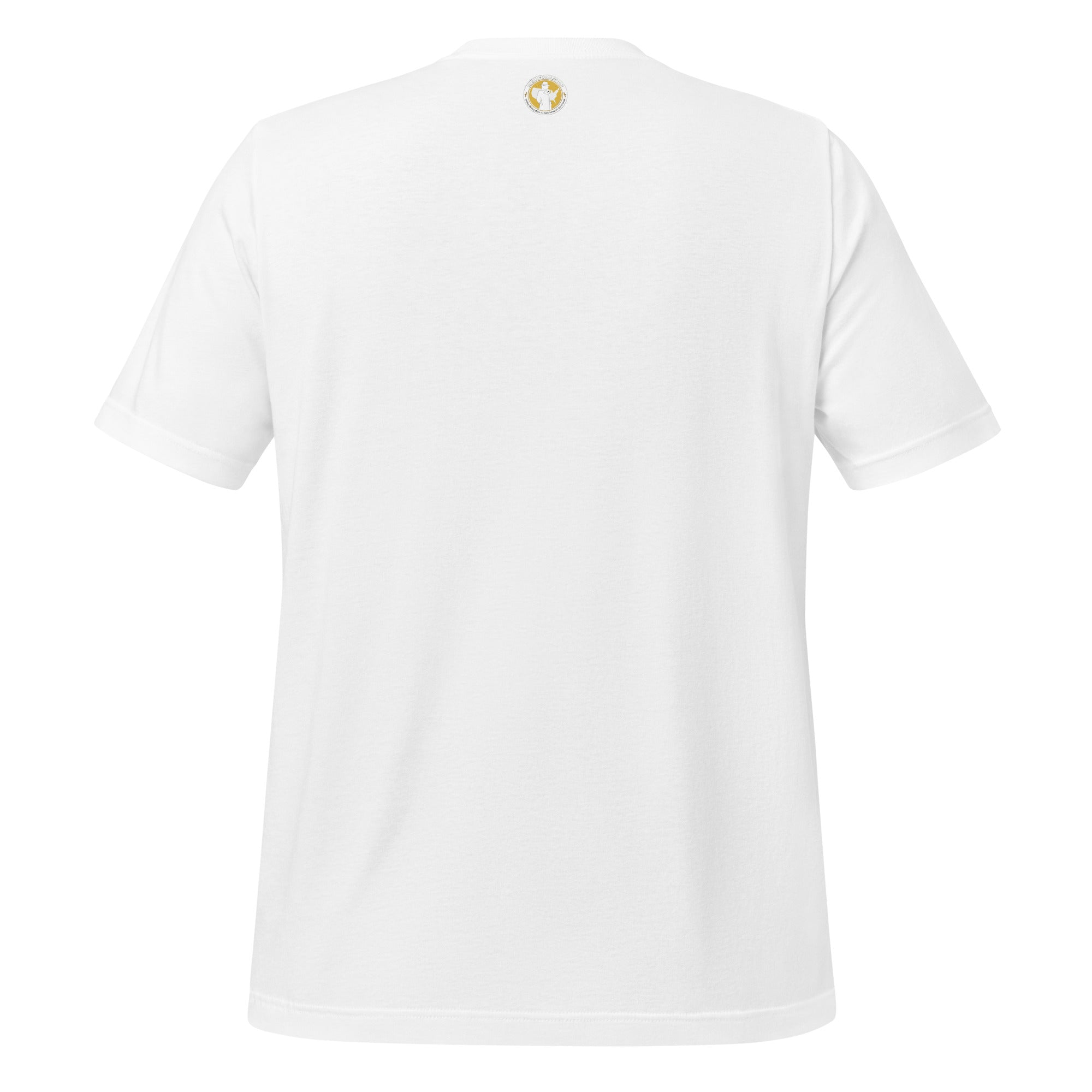 LIMITED EDITION Privileged Tee Shirt back view - white unisex staple t-shirt showing rear design